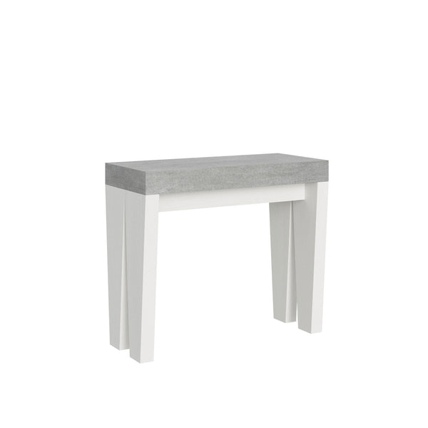 sconto Consolle Allungabile 90-300x40x77 cm in Nobilitato Grigio e Bianco