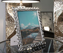 Cornice Hollow 26x2,2x31,3 cm in Resina e Vetro Argento      