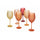 Set 6 Calici Effetto Ghiaccio Happy Hour Sunset in Vetro VdE Tivoli 1996 Rosso