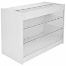 Set 3 Banconi Angolari da Negozio e Reception con Mensole e Vetrine Bianco Brillante