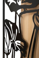 Pannello da Muro Lotus Ferro e Wood 60x2x90 cm in Ferro e MDF Nero e Marrone      
