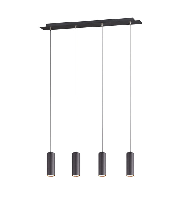 sconto Lampada a Sospensione da Interno GU10 in Metallo Nero Opaco