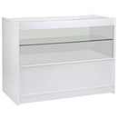 Bancone Espositore C1200 120x60x90 cm per Negozio con Vetrina e Ripiani Bianco Brillante 