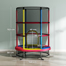 Trampolino per Bambini 3-6 Anni Ø160x190 cm con Rete di Sicurezza Senza Molle Multicolore      