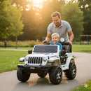 Macchina Elettrica per Bambini Fuoristrada Jeep Wrangler Rubicon 12V con Telecomando Bianco