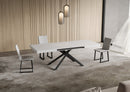 Tavolo Allungabile 120-224x90x74 cm Niket Bianco Frassino Gambe Antracite