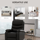 Poltrona Relax Reclinabile Manuale 80x90x105 cm in Similpelle Nera