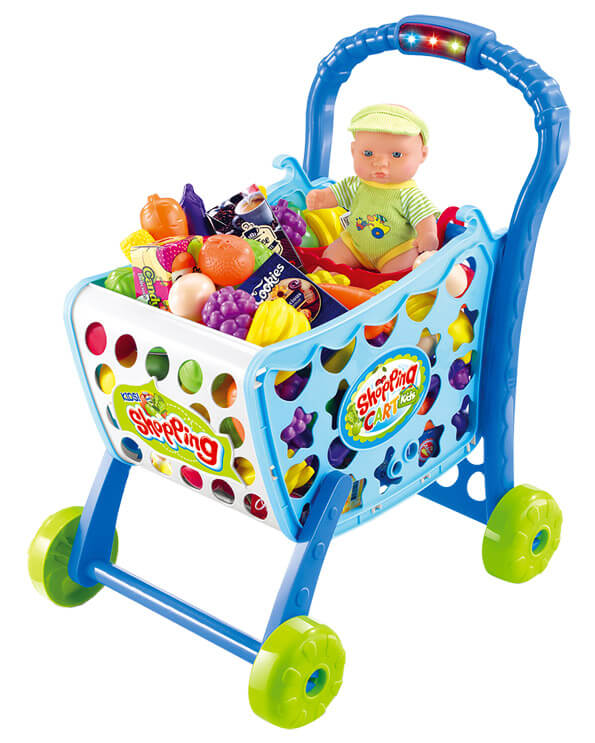 sconto Carrello Giocattolo Spesa per Bambini 77x48x47 cm Miller Blu