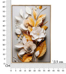 Dipinto su Tela Laccato Flora con Cornice 42x3,5x62 cm in Metallo e Abete e Tela      