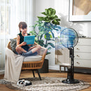 Ventilatore Nebulizzatore Regolabile 3 Velocità 44,5x38,5x120 cm con Telecomando in Metallo e Plastica Nero  