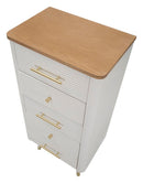 Cassettiera Matera 45x100x32 cm in Legno MDF e Ferro Bianco/Marrone