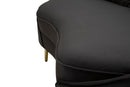 Divano 3 Posti Oslo con Cuscini Nero 185x84x68 cm in Eucalipto e Spugna e Poliestere e Metallo      