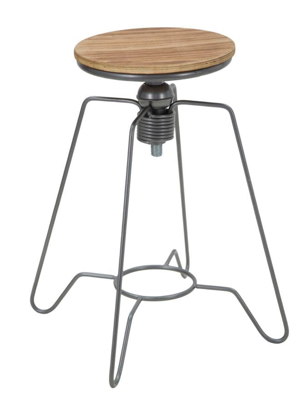 online Sgabello Heintreck Ø39x55-70 cm Legno di Abete e in Ferro Grigio e Marrone
