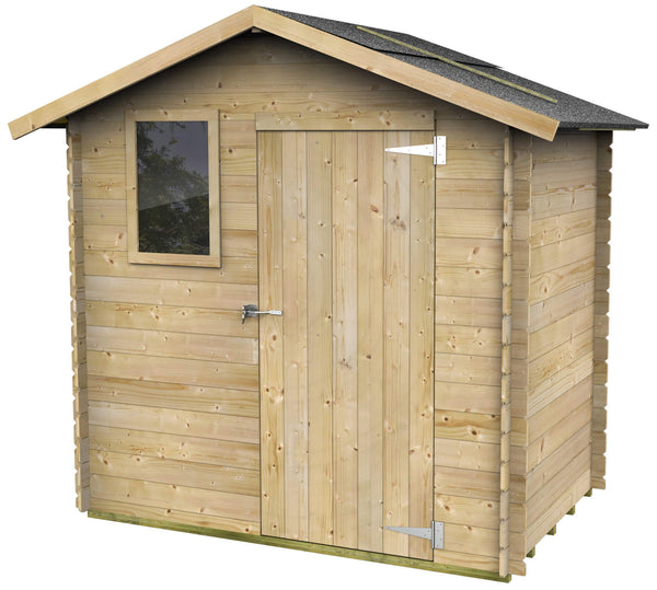 Casetta Box da Giardino per Attrezzi 198x130 cm con Porta Singola Cieca in Legno Naturale sconto