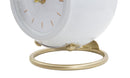 Orologio da Tavolo Ball Bianco 16x13x19 cm in Ferro e Plastica