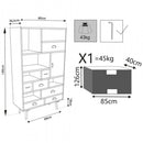 Mobiletto Perth 80x36,5x139 h cm in Legno Multicolor