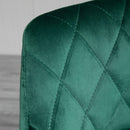 Set 2 Sgabelli da Bar 51,5x48x83-104 cm in Tessuto Effetto Velluto Verde