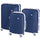 Set 3 Valigie Rigide con Ruote Easy Roll Trolley Bagaglio da Viaggio Blu