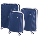 Set 3 Valigie Rigide con Ruote Easy Roll Trolley Bagaglio da Viaggio Blu      