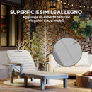 Sdraio da Giardino Regolabile 79x158x88 cm con Tavolino e Braccioli in Polipropilene Grigio Chiaro      