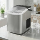 Macchina per Ghiaccio 28,3x22,6x29,9 cm Produzione 12kg in 24 Ore 9 Cubetti in 7-10 Minuti con Sistema Autopulente Argento      