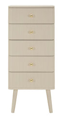 Cassettiera Shy 37,5x34x89 cm in Pino e MDF e Ferro      