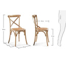 Set 4 Sedie Seduta in paglia 80x50x52 cm in Legno di Faggio Pompei Wood Natural