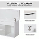 Panca Scarpiera 80x30x47 cm Salvaspazio con Sedile Imbottito Ribaltabile da Ingresso in Legno Bianco      