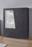 Vetrina 2 Ante 120x43x146 cn Vega Grigio Ardesia  