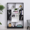 Libreria Moderna 95x22x150 cm in Truciolare  Bianca e Nera