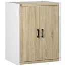 Mobile Multiuso 2 Ante 62x40x77 cm in MDF Bianco e Legno