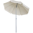 Ombrellone da Giardino Ø2,2 m Palo Ø28 mm in Metallo Tettuccio Inclinabile Bianco Crema