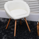 Sedia Imbottita in Similpelle e Legno Bianco 52x45.5x64 cm 