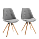 Set 2 Sedie Imbottite 48x56x87 cm in Tessuto  Grigie