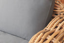 Poltrona Componibile Polinesia con Cuscini 75x87x105 cm in Rattan Marrone