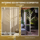 Albero di Natale Artificiale Bianco 180cm con 96 Luci LED 12 Rami Modellabili      