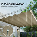 Telo per Pergola 250x255 cm con 10 Fori di Drenaggio in Poliestere Beige      
