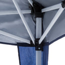 Gazebo Pieghevole da Giardino  con Struttura  Antivento 2,4x2,4m in Acciaio e Corde Blu