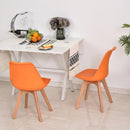 Set 2 Sedie in Similpelle Gambe in Legno  Arancioni