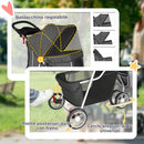 Passeggino per Cani Pieghevole 77x44x102 cm con Portabicchieri e Cestino Grigio Carbone      