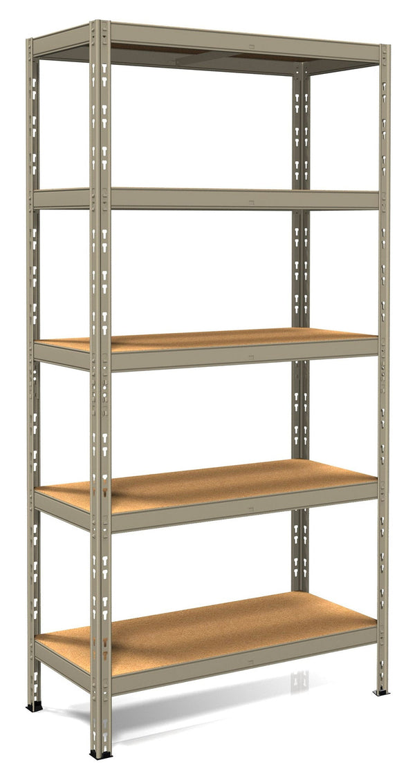 sconto Scaffale in Metallo ad Incastro 5 Ripiani in Legno 90x40xh180 cm Pokerino Grigio