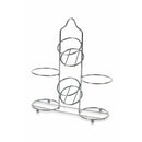 Menage Set Olio Aceto Sale e Pepe  in Vetro e Metallo VdE Tivoli 1996 con Stand