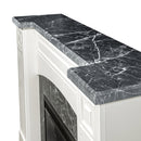 Camino Elettrico da Pavimento 90x115x32 cm Effetto Fiamma 1500W Magnolia & Mars Ivory/dark gray