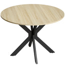 Tavolo Rotondo a Ribalta Pieghevole Ø110x76 cm per 2-6 Persone in Legno e Acciaio Color Legno      