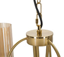 Lampadario Versailles 3 Luci Ø60x103 cm in Ferro e Vetro Nero      