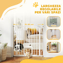 Cancello per Cani e Gatti Estensibile 75-85x2x76 cm con Gattaiola Integrata in Acciaio e ABS Bianco      
