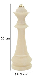 Decorazione Regina Quarzy Ø12x36 cm in Resina Bianco e Oro      