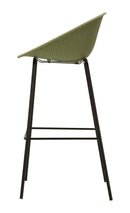 Sgabello Bar Ibiza Verde Set 2 Pz 50x50x98 cm in Polipropilene e Metallo Verde e Nero      