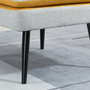 Poltroncina Imbottita 58x75x85 cm in Tessuto Grigio e Giallo