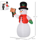 Pupazzo di Neve Gonfiabile H242 cm con Luci a LED 